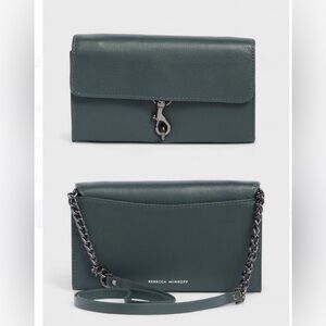 Rebecca Minkoff Megan Wallet on a Chain-Moss-New